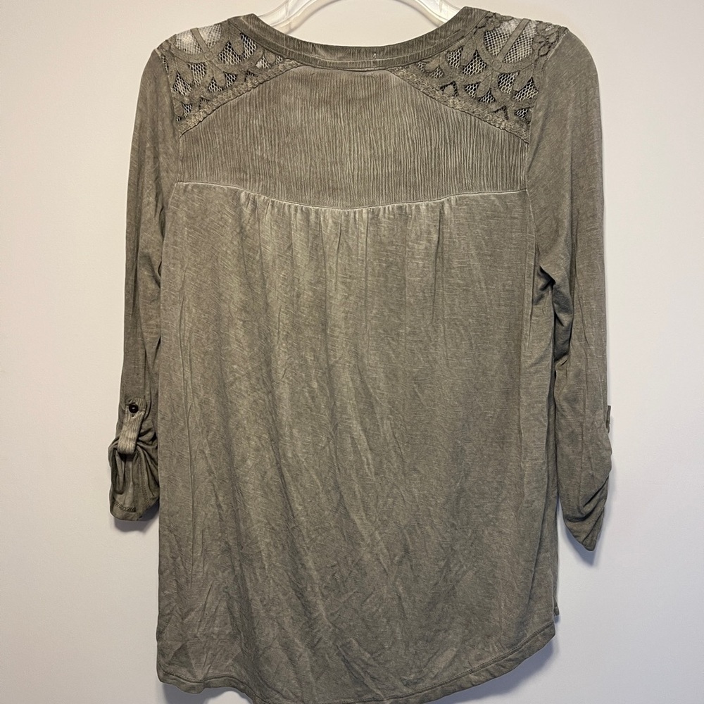 Knox Rose NWT Stonewash Grey Peasant Top Sz XS - Picture 6 of 8